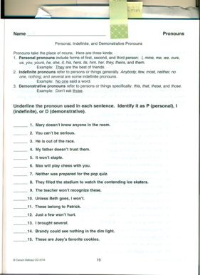 Pronouns Worksheet
