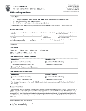 US Loan Request Form