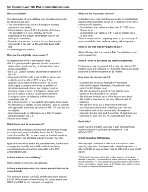 SC PAL Consolidation Loan Application