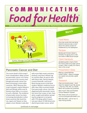 Food calorie chart pdf - Pancreatic Cancer and Diet March - St. Cloud State University