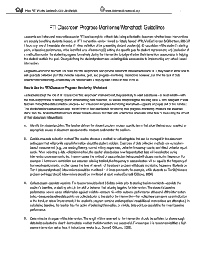 RTI Classroom Progress-Monitoring Worksheet