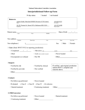 Interjurisdictional Follow-up Form