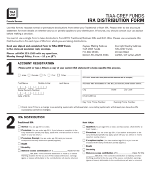 TIAA-CREF IRA Distribution Form