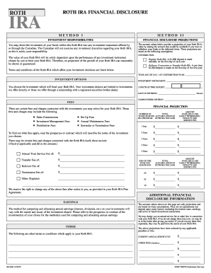 Roth IRA Financial Disclosure Form