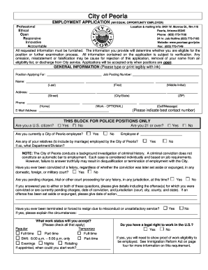 City of Peoria Employment Application
