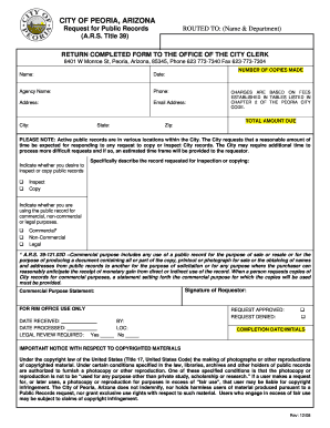City of Peoria Public Records Request Form