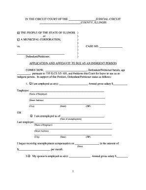 Illinois Indigent Person Application