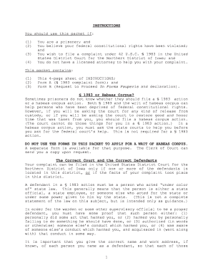 US Federal 42 U.S.C. § 1983 Complaint Form
