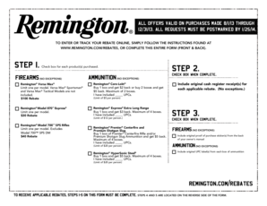 Remington Fall 2013 Rebate Form