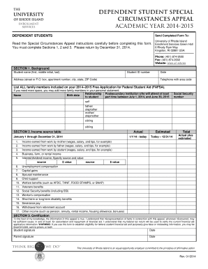 Special Circumstances Appeal Form