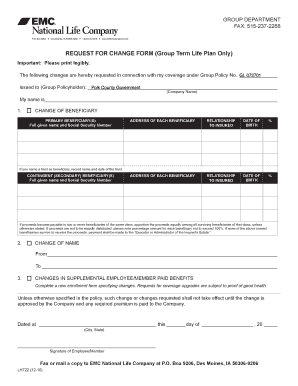 Request for Change Form