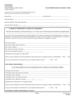 Policy Owner Service Request Form