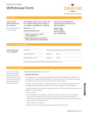 Scholar’s Edge Withdrawal Form