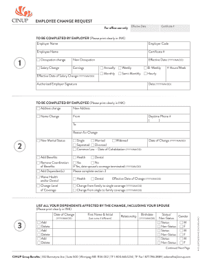 Employee Change Request Form