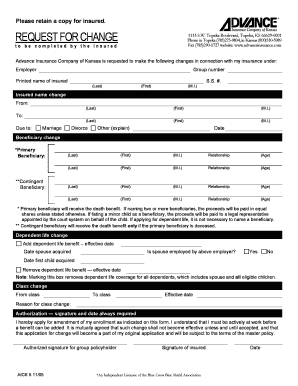 Insurance Beneficiary Change Form
