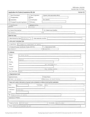 US Federal Assistance Application SF-424