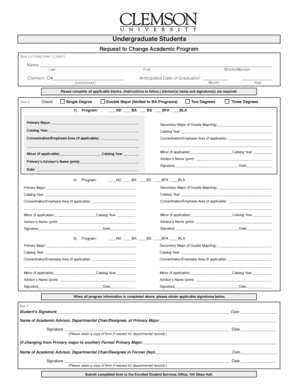 Request to Change Academic Program