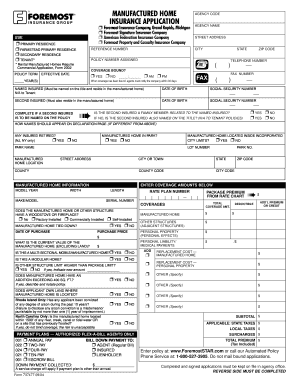 Manufactured Home Insurance Application