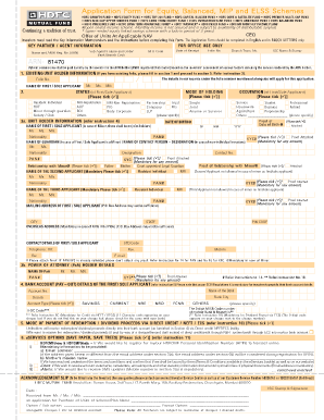 HDFC Mutual Fund Application Form