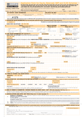 HDFC Mutual Fund Application Form