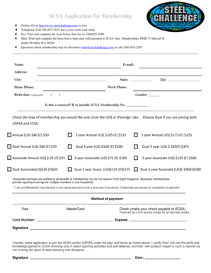 SCSA Application for Membership