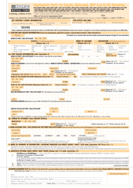 HDFC Mutual Fund Application Form