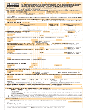 HDFC Mutual Fund Application Form