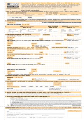 HDFC Mutual Fund Application Form