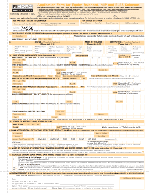 HDFC Mutual Fund Application Form