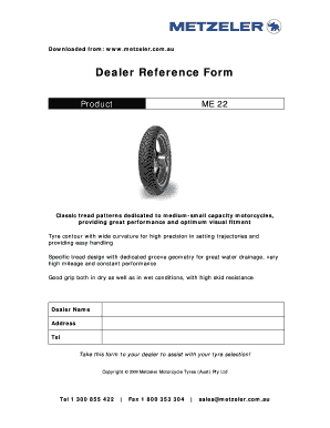 Dealer Reference Form