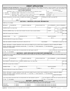 Credit Application Form