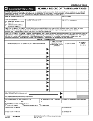 Monthly Record of Training and Wages
