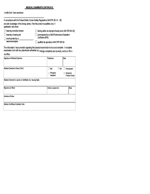 Medical Examiner's Certificate