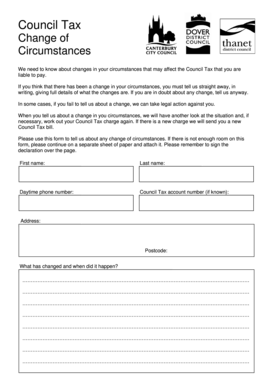 Council Tax Change of Circumstances Form