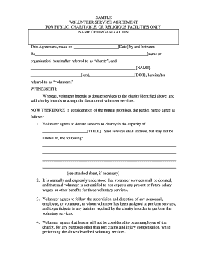 Volunteer Service Agreement