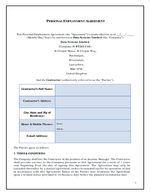 Personal Employment Agreement