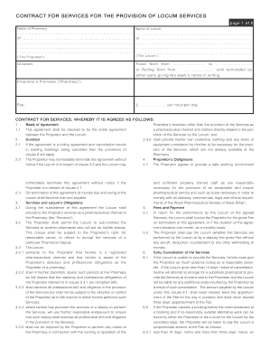 Contract for Services for the Provision of Locum Services