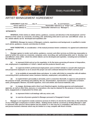 Artist Management Agreement