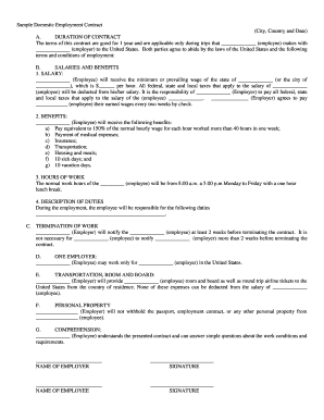 Domestic Employment Contract