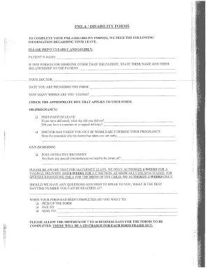 FMLA Disability Form