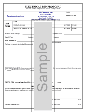 Electrical Bid-Proposal Form
