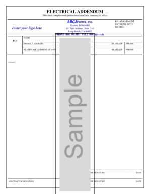 Electrical Addendum Agreement