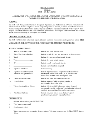 DHS 1125 Assignment of Payment and Repayment Agreement