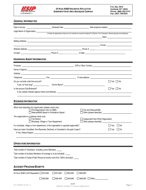 24 Hour AD&D Insurance Application