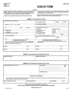 Standard Form 1199A Direct Deposit Sign-Up Form