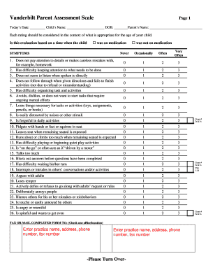 Vanderbilt Parent Assessment Scale