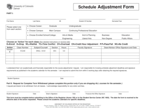 University of Colorado Schedule Adjustment Form