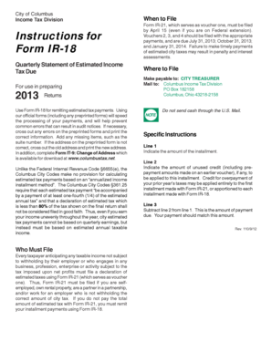 Columbus Income Tax Estimated Payment Form