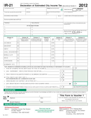 IR-21 Declaration of Estimated City Income Tax