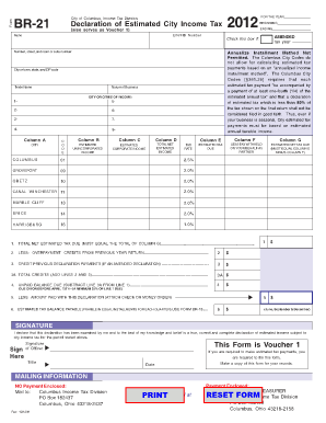 Columbus City Income Tax Declaration